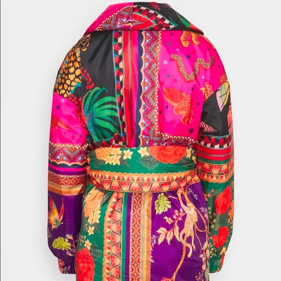 Farm Rio  Mixed Scarves  Kimono Puffer - Picture 4 of 16